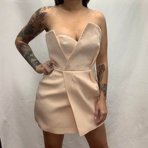 Cream pink strapless dress made by cameo size smal